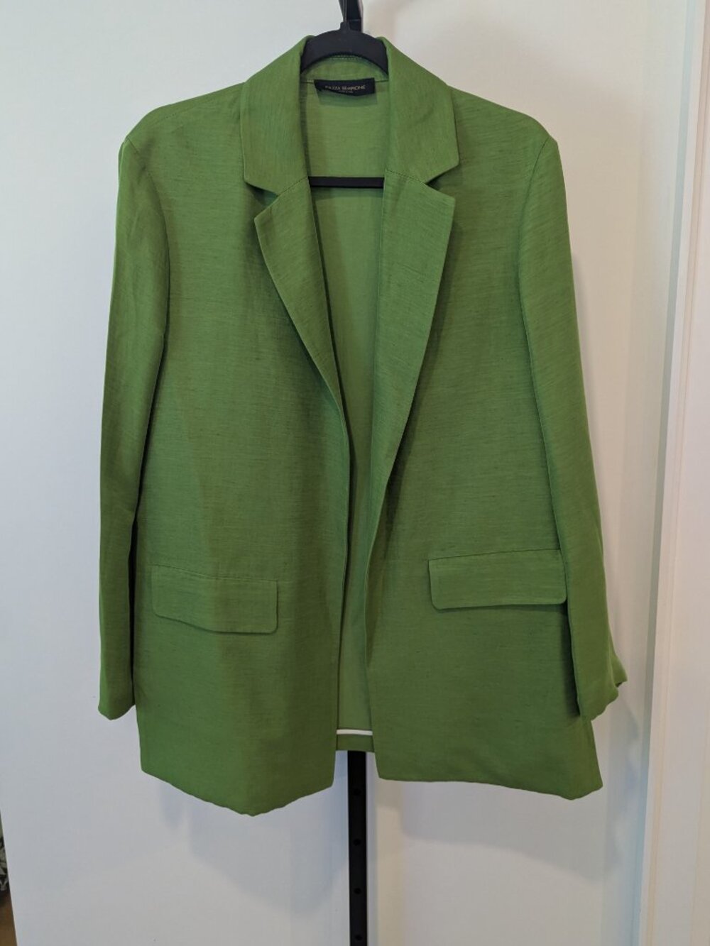 Piazza Sempione Italy Linen Blend Open Front Blazer Size 42 (Approx US sz 8)